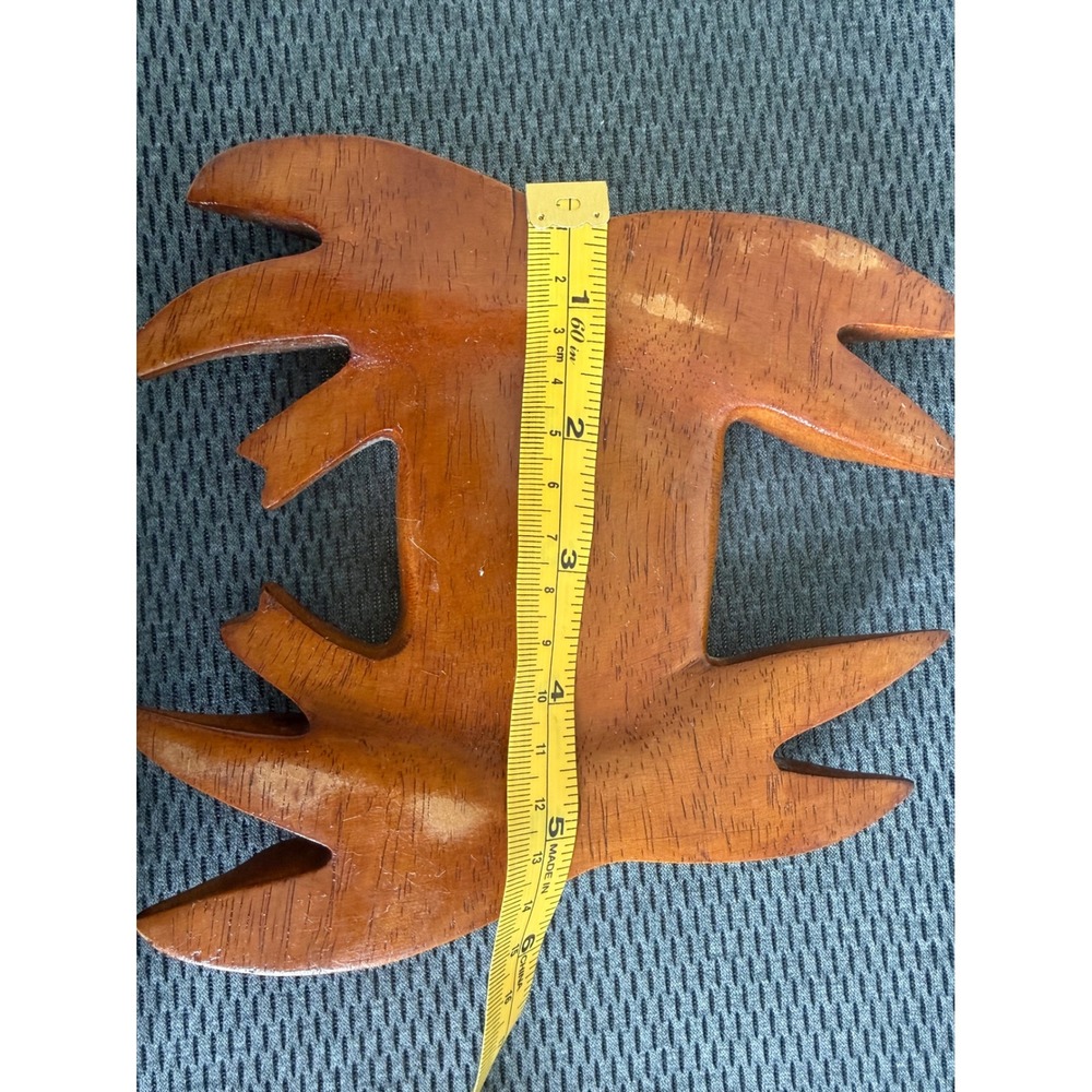 Vintage Hand Carved Wood Crab Trinket Dish Coastal Nautical Decor Small Bowl 6" - Picture 7 of 10
